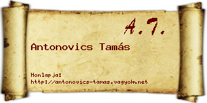 Antonovics Tamás névjegykártya