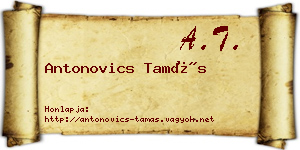 Antonovics Tamás névjegykártya