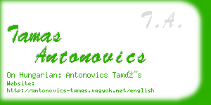 tamas antonovics business card